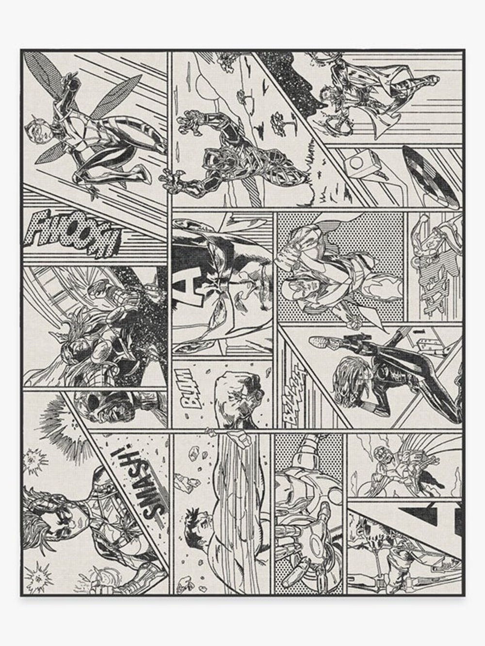 Avengers Assemble Ink Black Rug from Ruggable